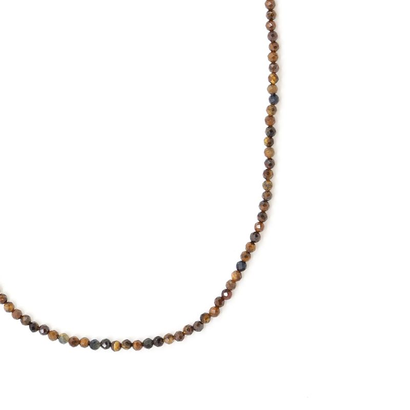 Dainty Brown Tiger's Eye Beaded Necklace image