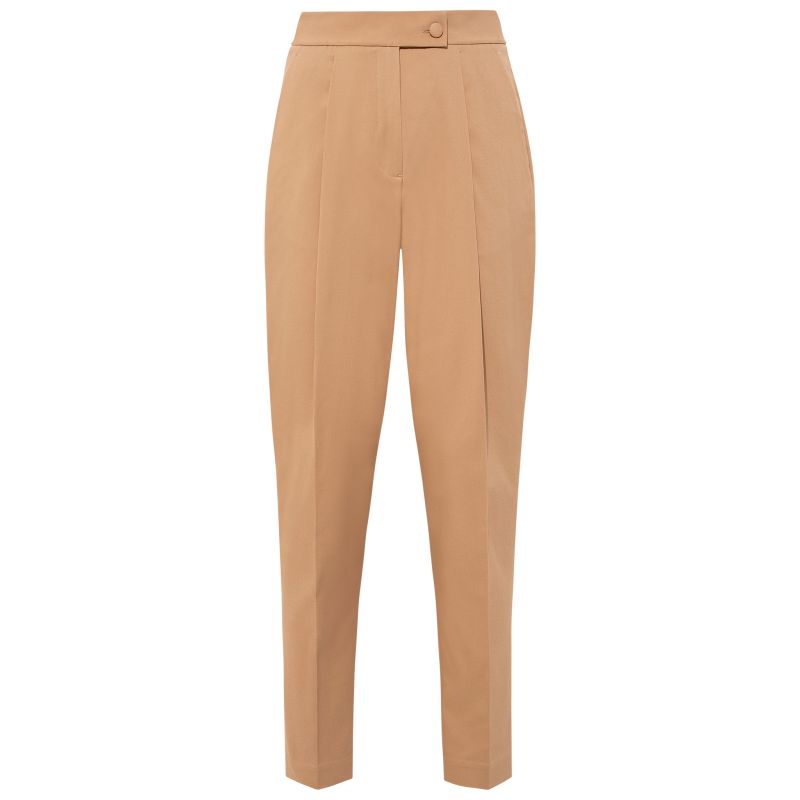 Tailored Cotton Trouser - Brown image