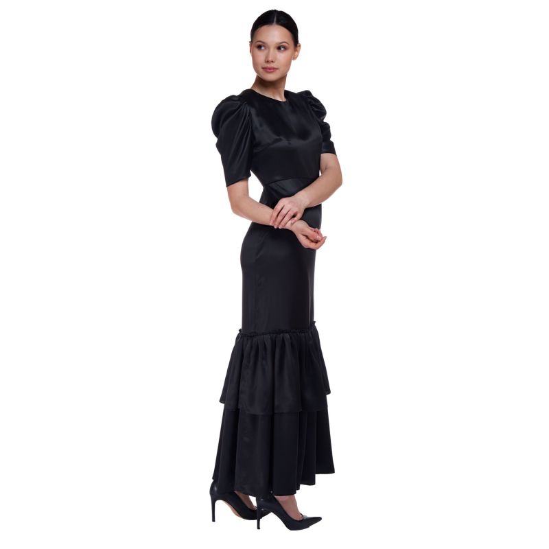 Lady Sofia Dress In Black Silk image