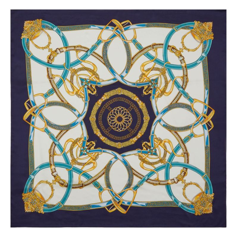 Burlington Silk Scarf Navy image