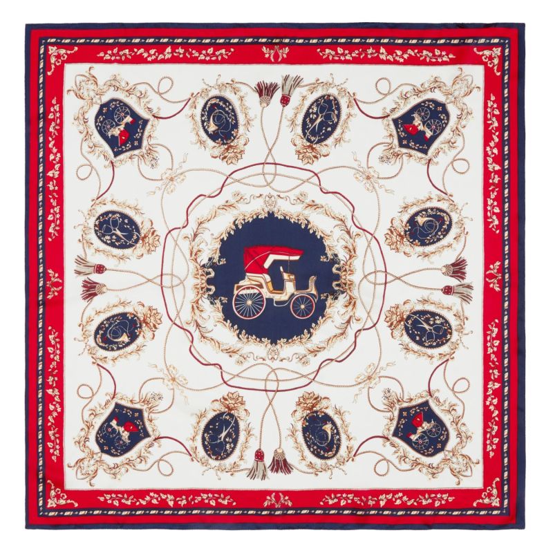 Burlington Silk Scarf Red & Navy image