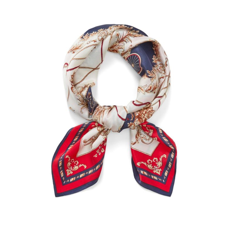 Burlington Silk Scarf Red & Navy image