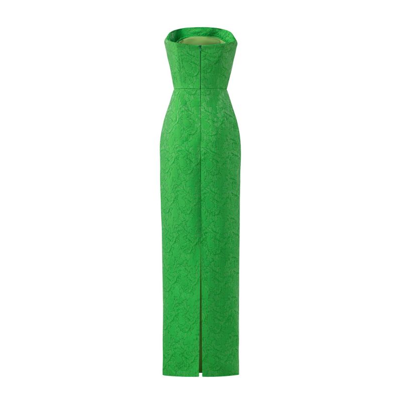 Emerald Bustier Dress With Front Draped Detail, I.H.F Atelier