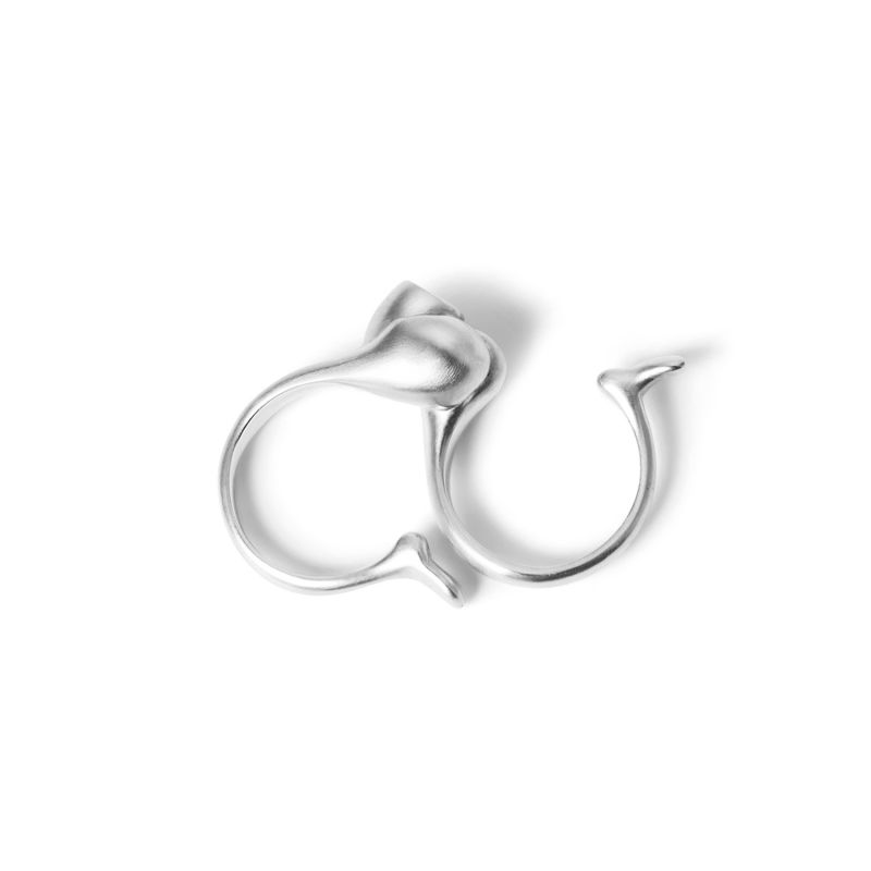 Butt Double Ring - Silver image