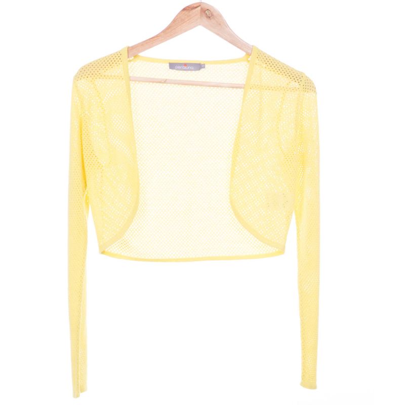 Butterfly Fishnet Knit Bolero In Yellow image