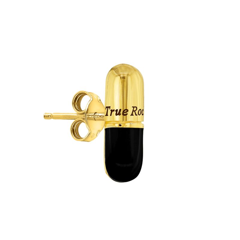 18Kt Gold-Plated & Black Small Pill Pendant image