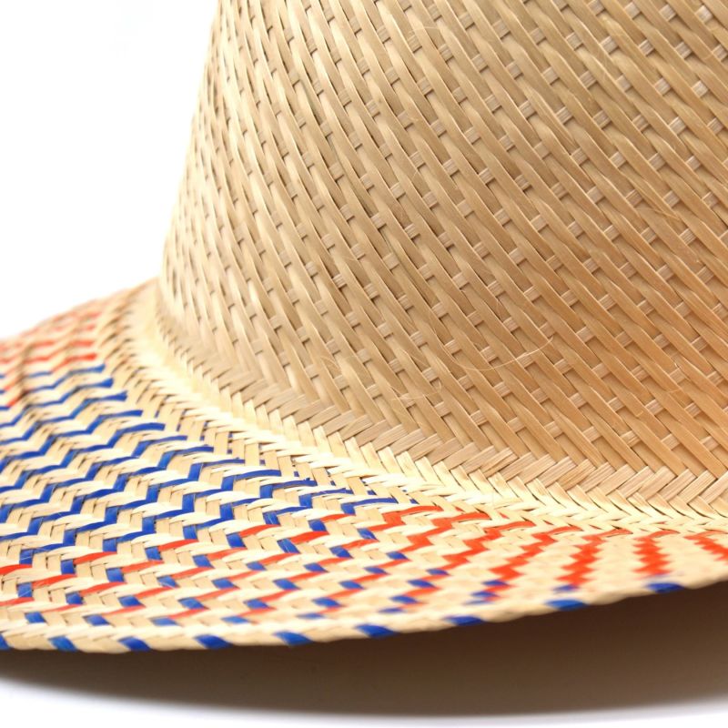 Luz Red & Blue Short Brim Straw Hat image