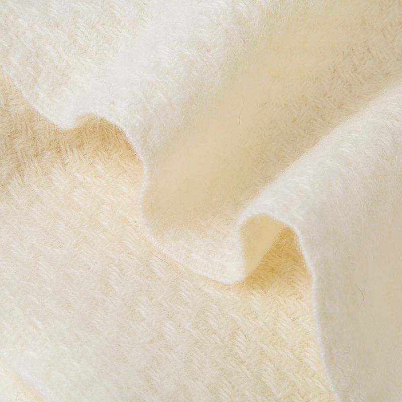 Evening Tales Soft Pure New Wool Blanket - Contemporary Weave - Neutrals image