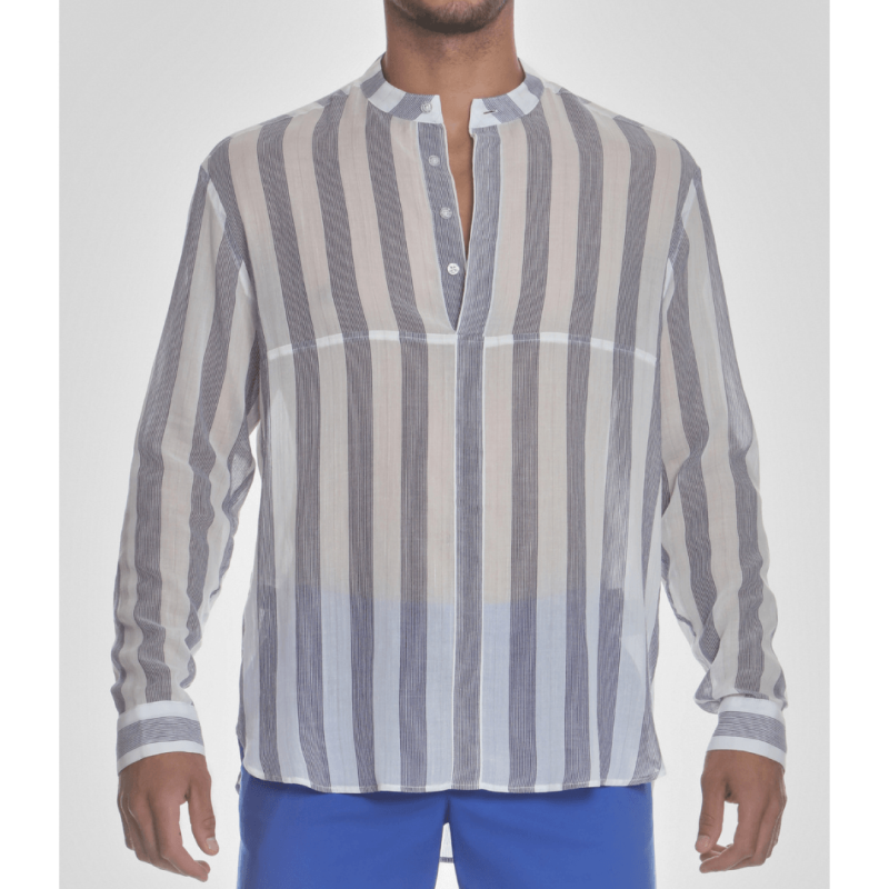 Long Sleeve Shirt White/Navy Stripe image