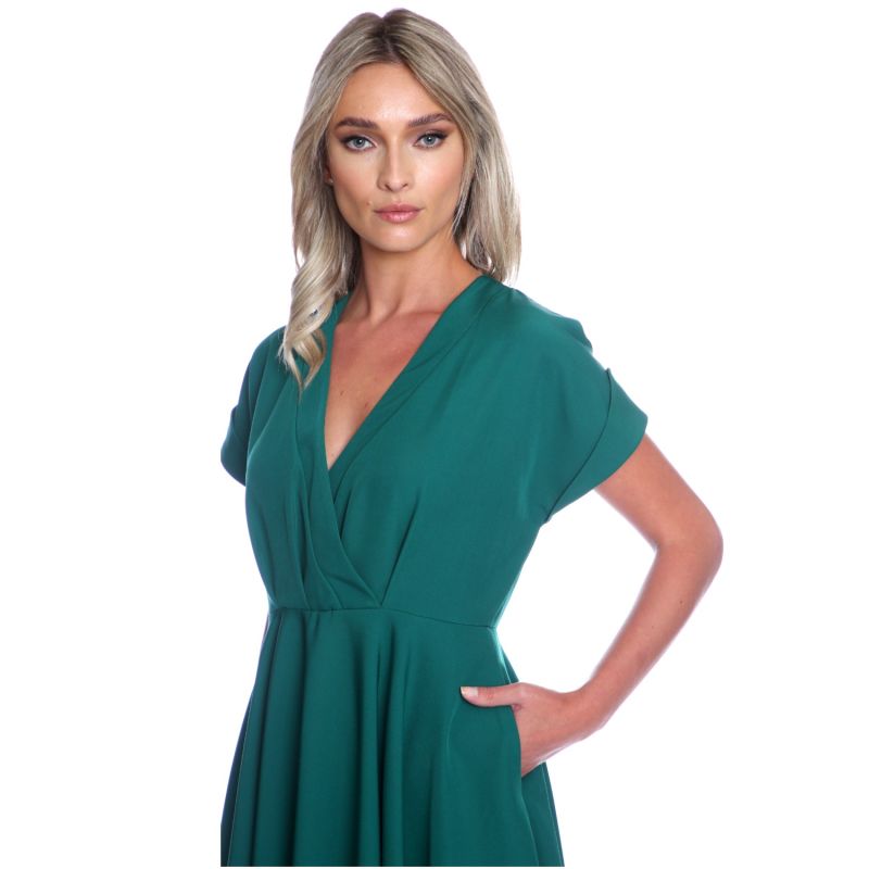 Siena Wrap Dress With Pockets In Green ROSERRY Wolf & Badger