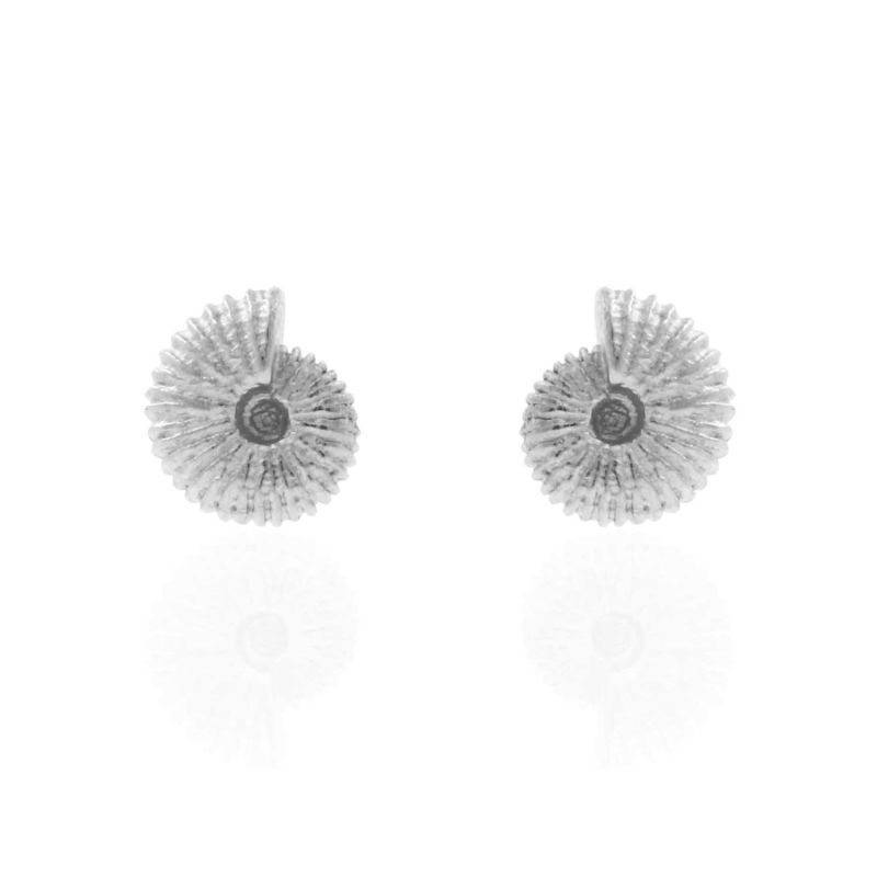 Ammonite Earrings - Silver image