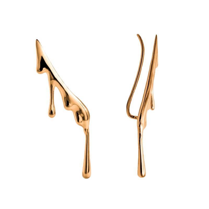 Dripping Gold Vermeil Ear Climber image