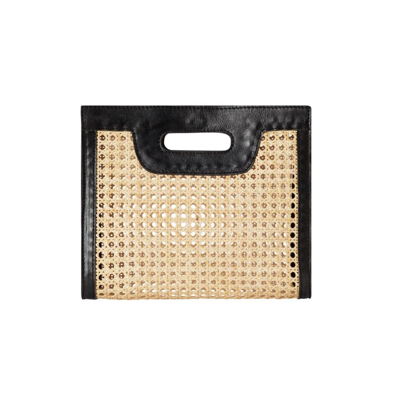 Helena Cane Webbing Leather Clutch Black image