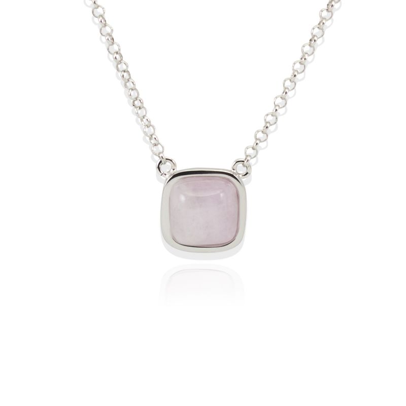 Squircle Sterling Silver Kunzite Necklace image