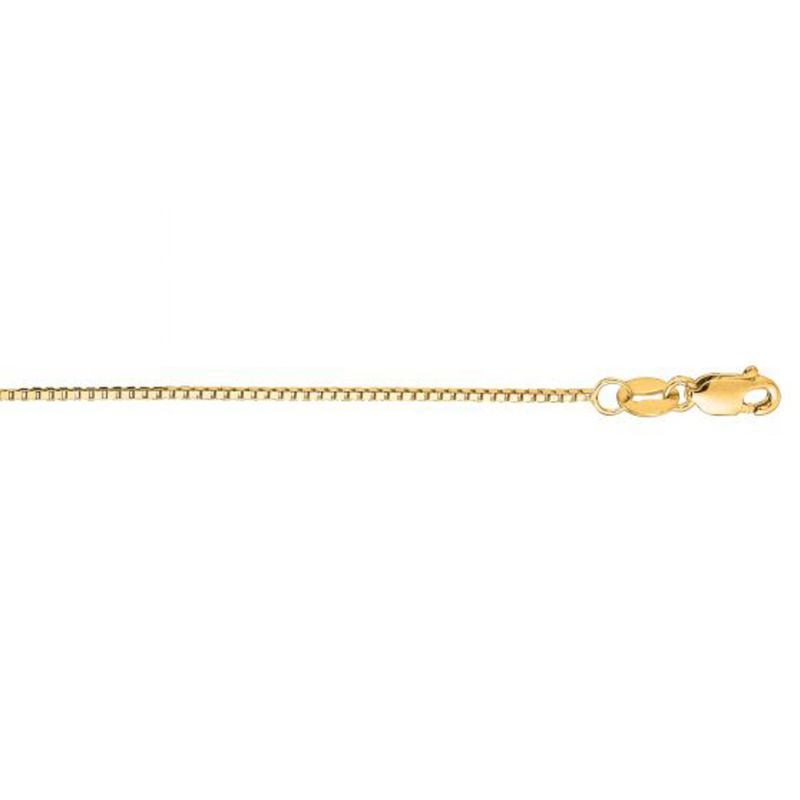 14K Gold 045 Box Chain Gold Necklace Long image