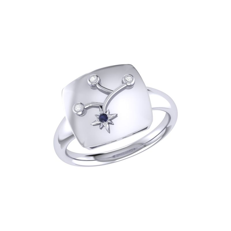 Virgo Maiden Constellation Signet Ring In Sterling Silver image