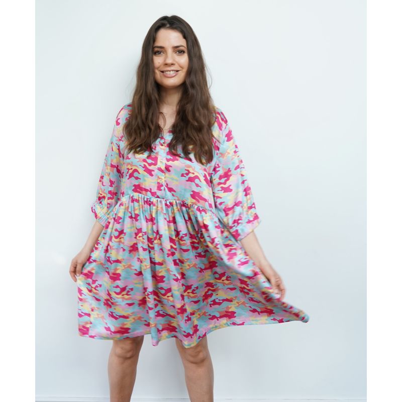 Sara - Skater Style Shirt Dress Dance Fever Camo image