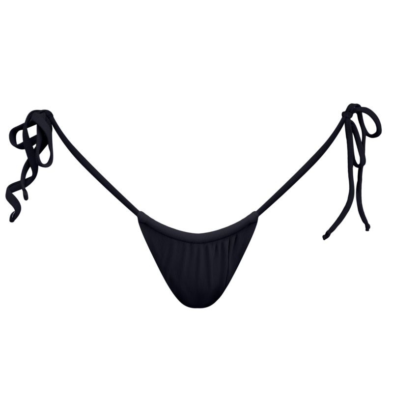 Calliope Tie String Bikini Bottoms - Black image