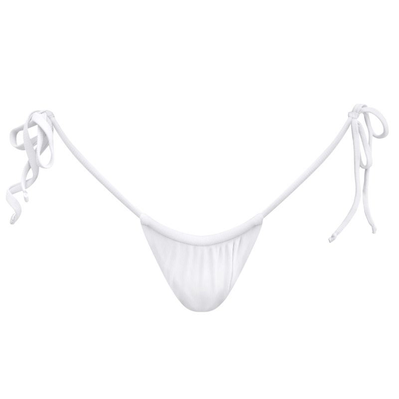 Calliope Tie String Bikini Bottoms - White image