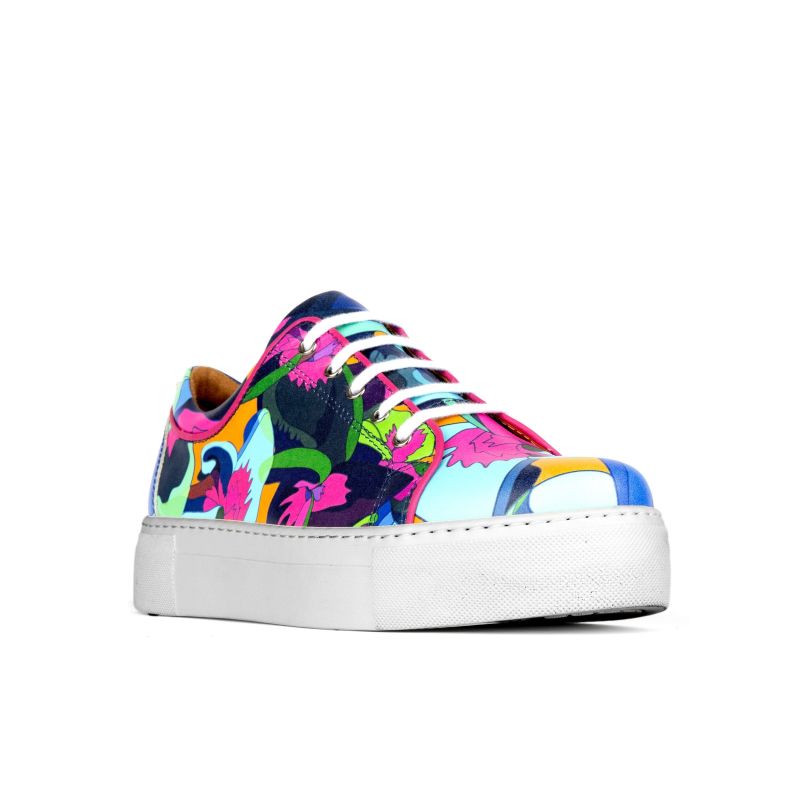 Camila - Blue & Pink Jungle - Womens Designer Sneakers image