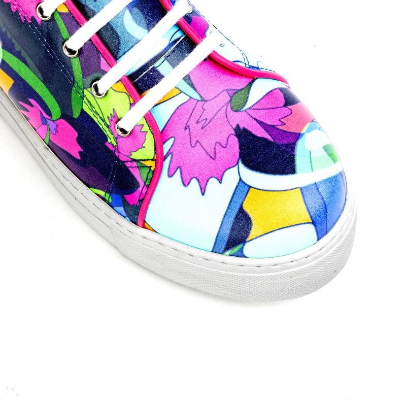 Camila - Blue & Pink Jungle - Womens Designer Sneakers image