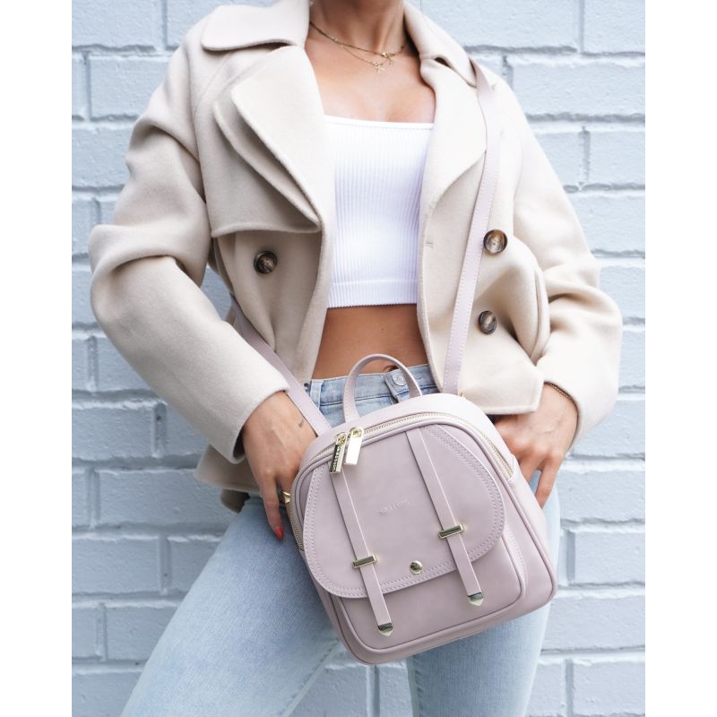 Camila Leather Backpack - Dusty Pink image