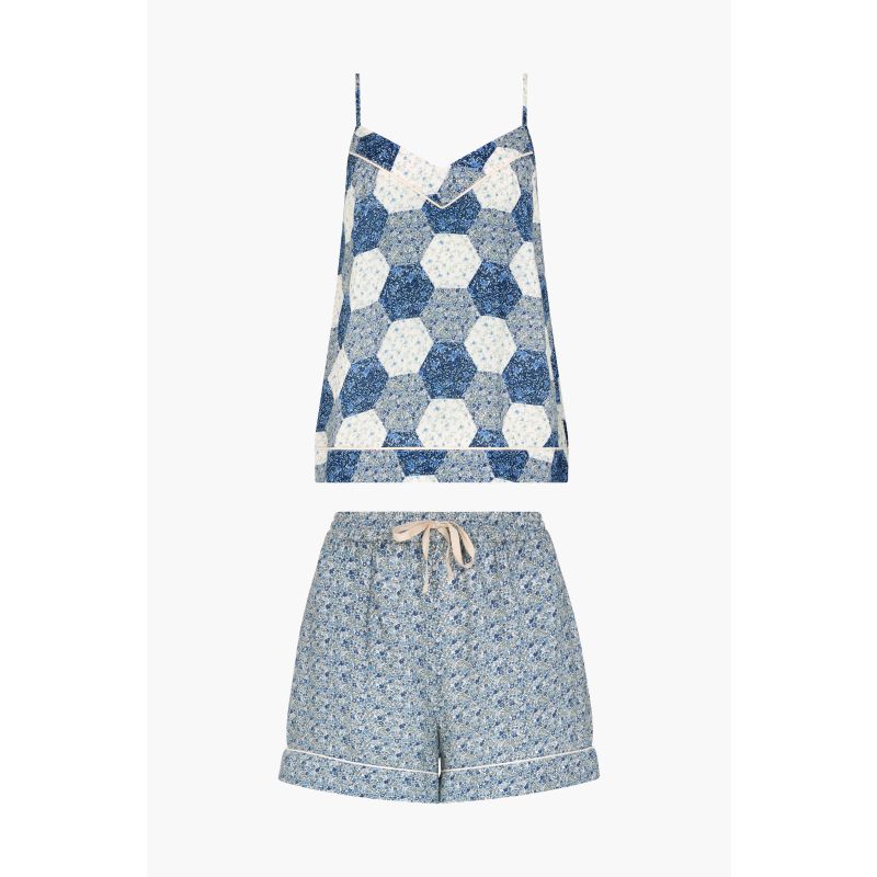 Camilla Cami & Short Pyjama Set Aster Patchwork Blue image