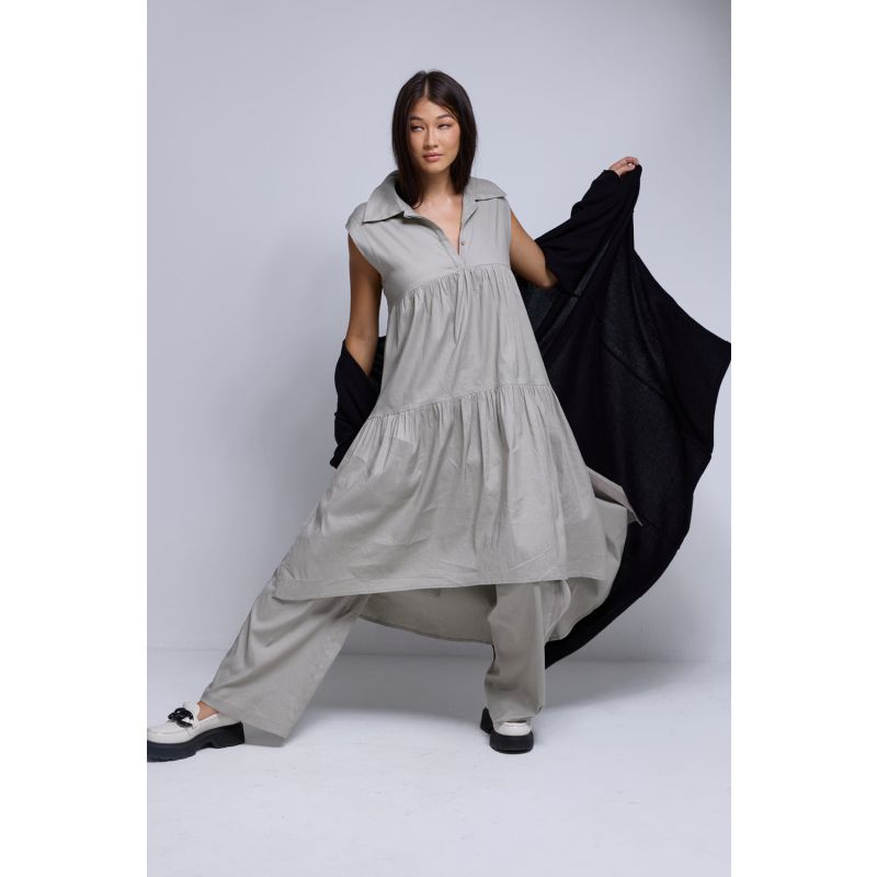 Campari A-Line Linen Dress - Latte image
