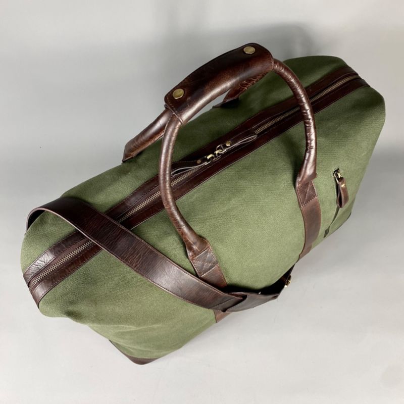 Canvas Weekend Holdall With Leather Trim image