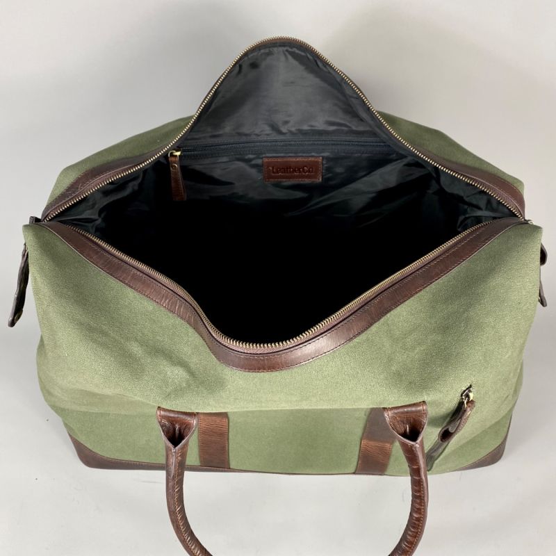 Canvas Weekend Holdall With Leather Trim image