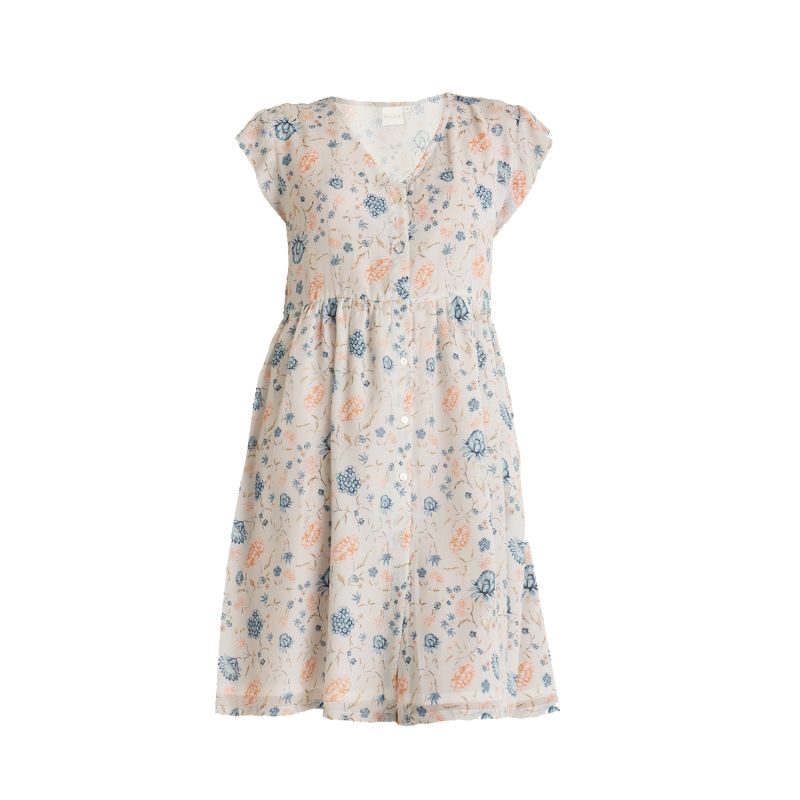 Cap Sleeved Short Dress In Florals image