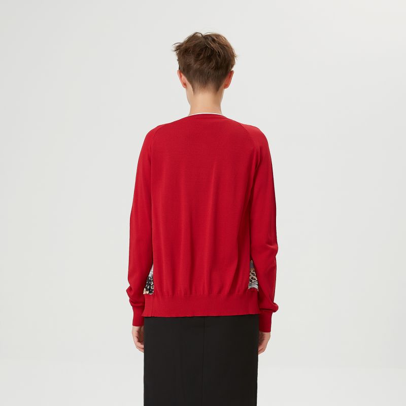 Cardigan Printed In Front -Red image