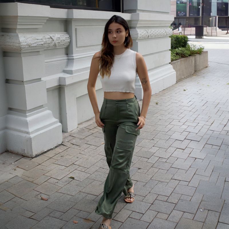 Cargo Pants Silk - Forest Green image