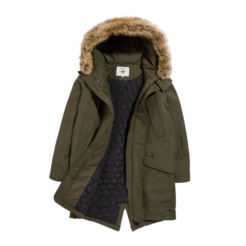 Mens green parka with fur hood hotsell