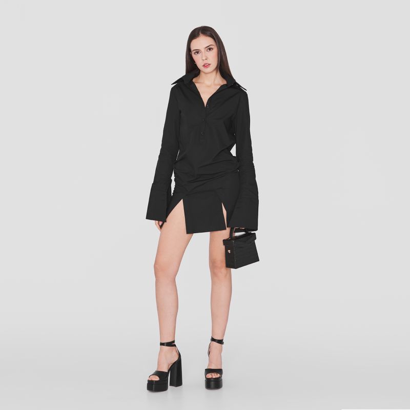 Cascada | Gots Organic Cotton Shirt Dress In Black image