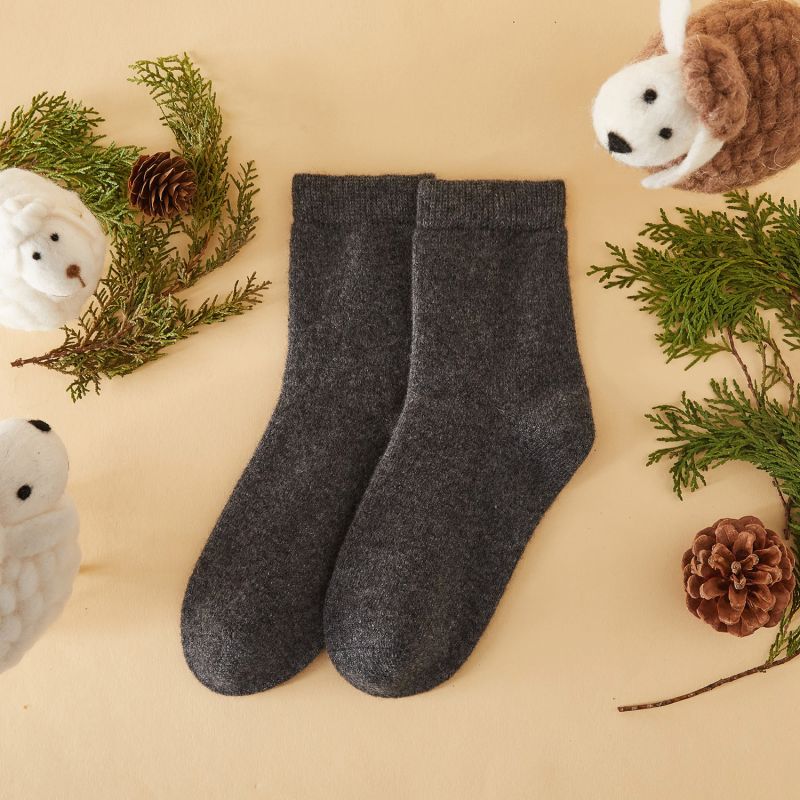 Cashmere Quarter-Length Socks Set Of Two - Meditating Lamb Collection In Earl Grey image