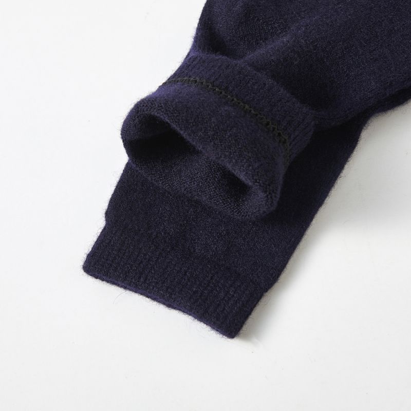 Cashmere Quarter-Length Socks Set Of Two - Meditating Lamb Collection In Midnight Blue image