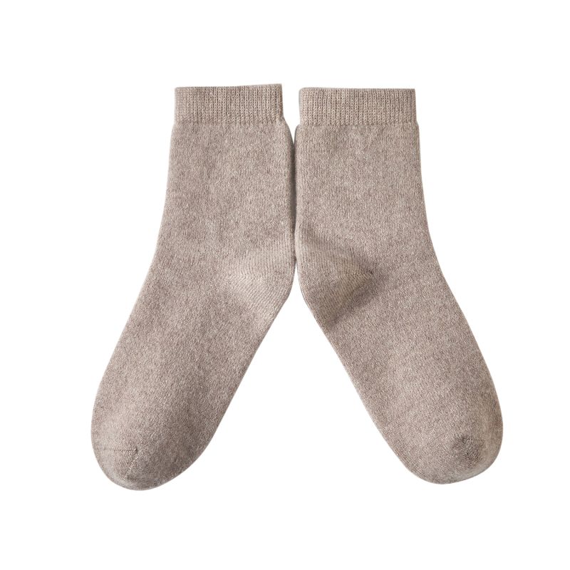 Cashmere Quarter-Length Socks Set Of Two - Meditating Lamb Collection In Moon Grey image