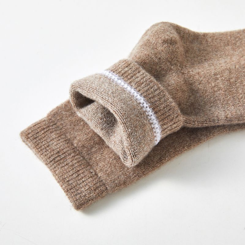 Cashmere Quarter-Length Socks Set Of Two - Meditating Lamb Collection In Peanut Butter image