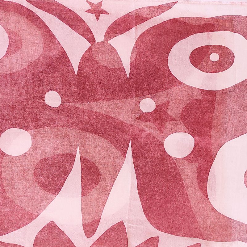 Luxurious Cashmere Wrap Shawl In Butterfly Madder Screen Print image