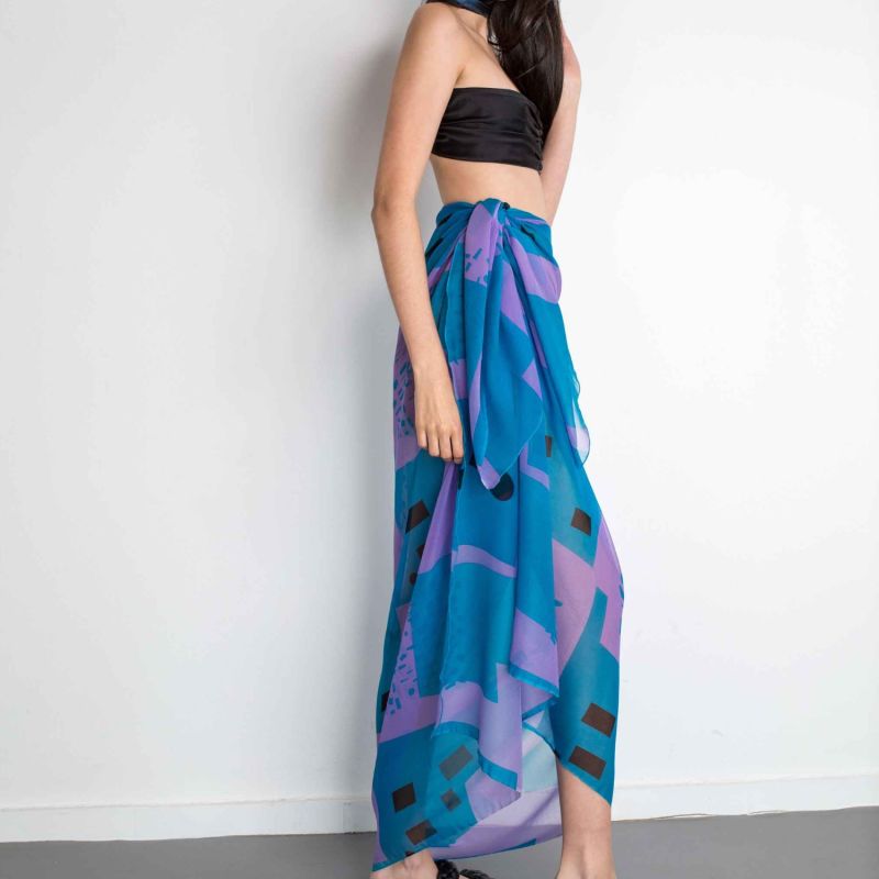 Silk Sarong in Blue image