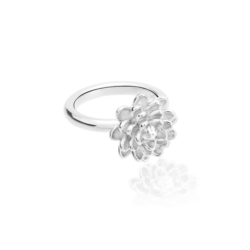 Handmade Small Flower Ring In Sterling Silver image