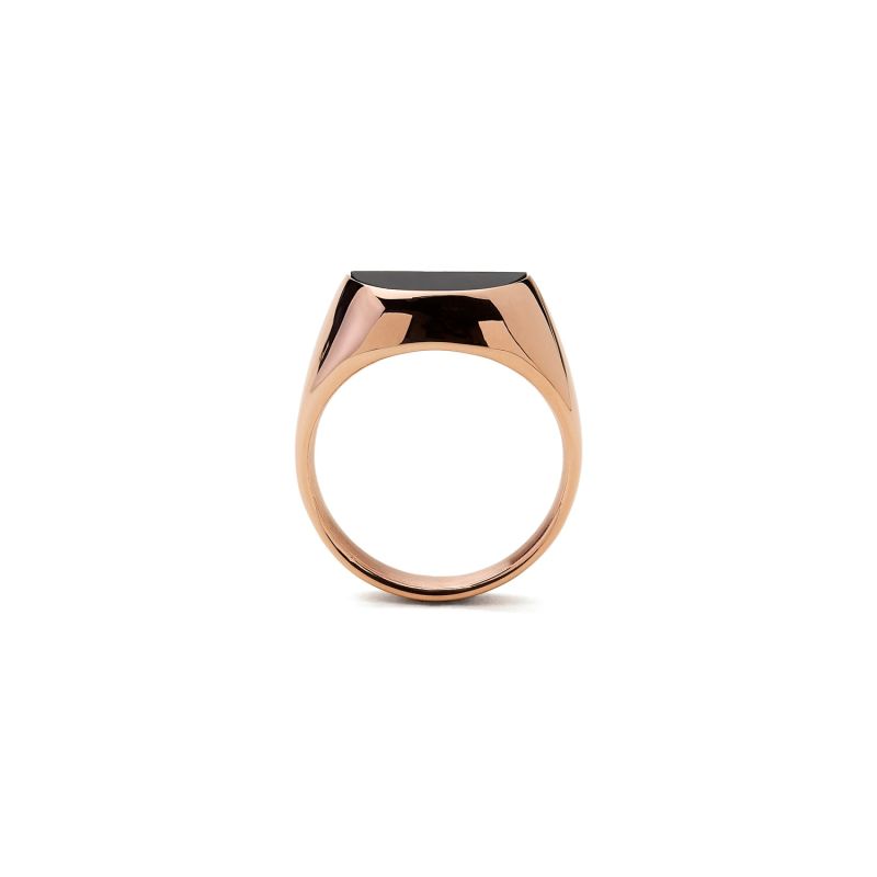 Duality Half Ring - Rose Gold & Black Onyx image