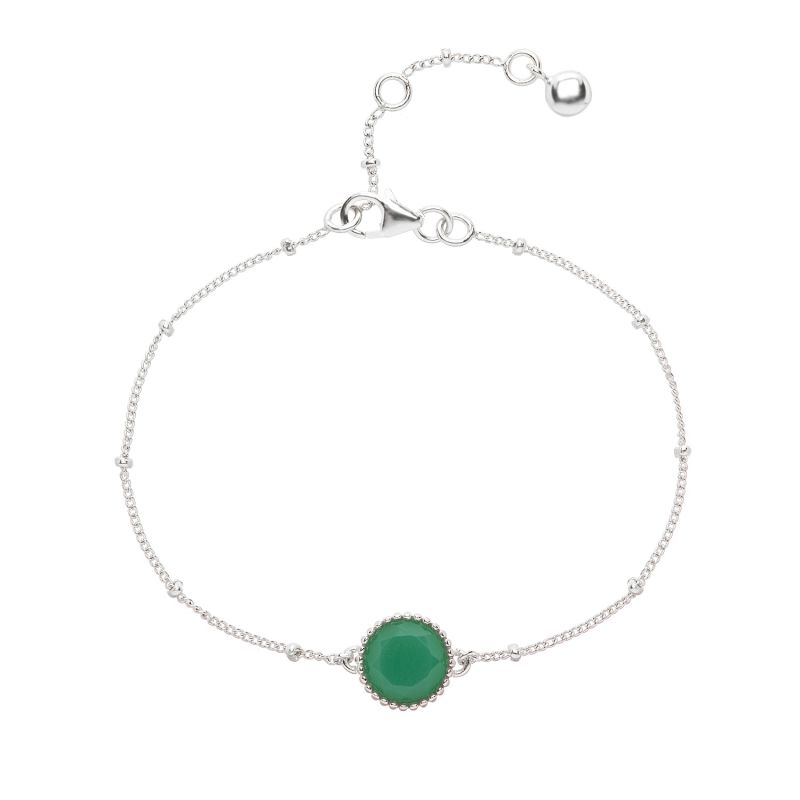 Barcelona Silver May Birthstone Bracelet Chrysoprase image