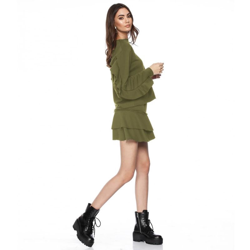 Edina Khaki Cotton Sweatshirt image