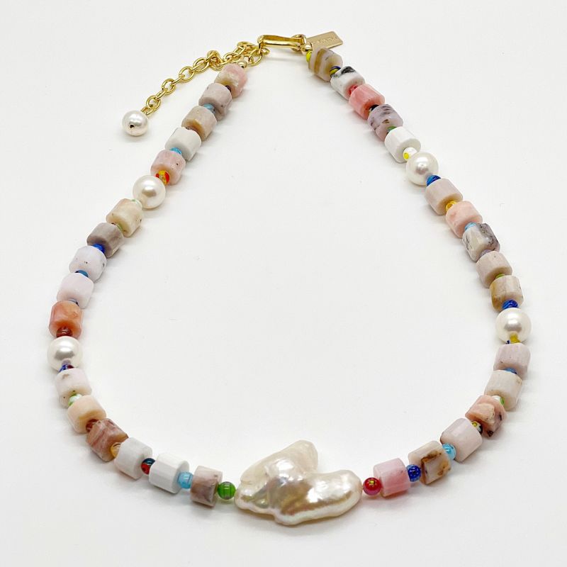 Millefiori Pink Opal & Necklace image