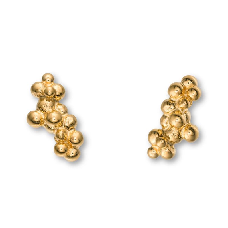 Céleste Deux Caviar Stud Earrings Gold image