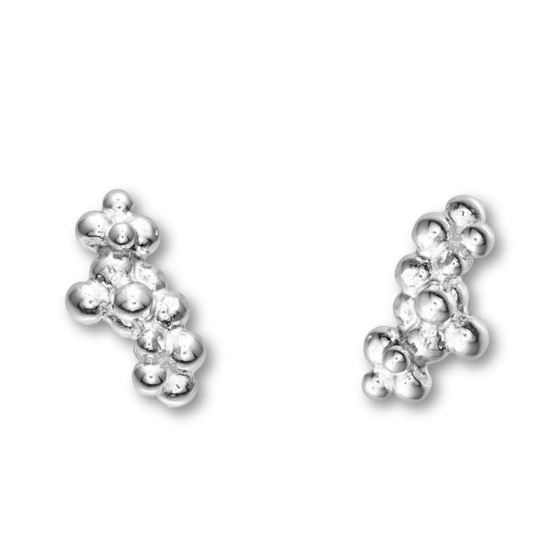 Céleste Deux Caviar Stud Earrings Silver image