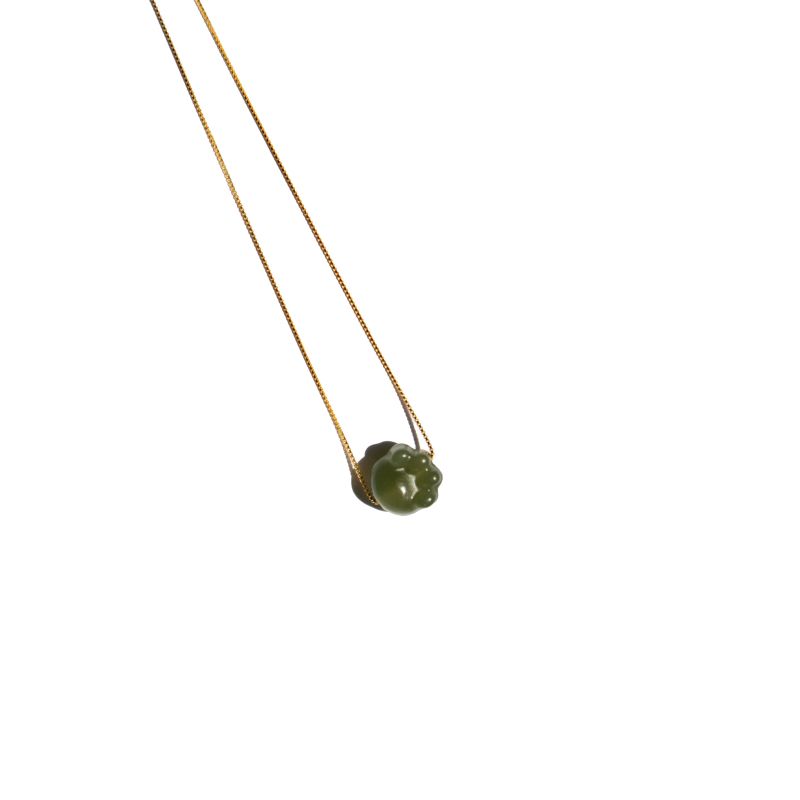 Cat Paw Green Jade Necklace image