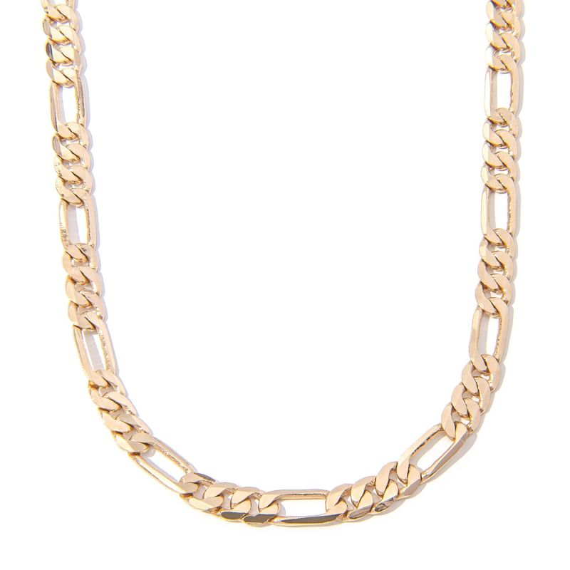 Sleek Gold Figaro Chain Choker Necklace image